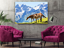 Obraz Kone a žriebä na pastvine 1615